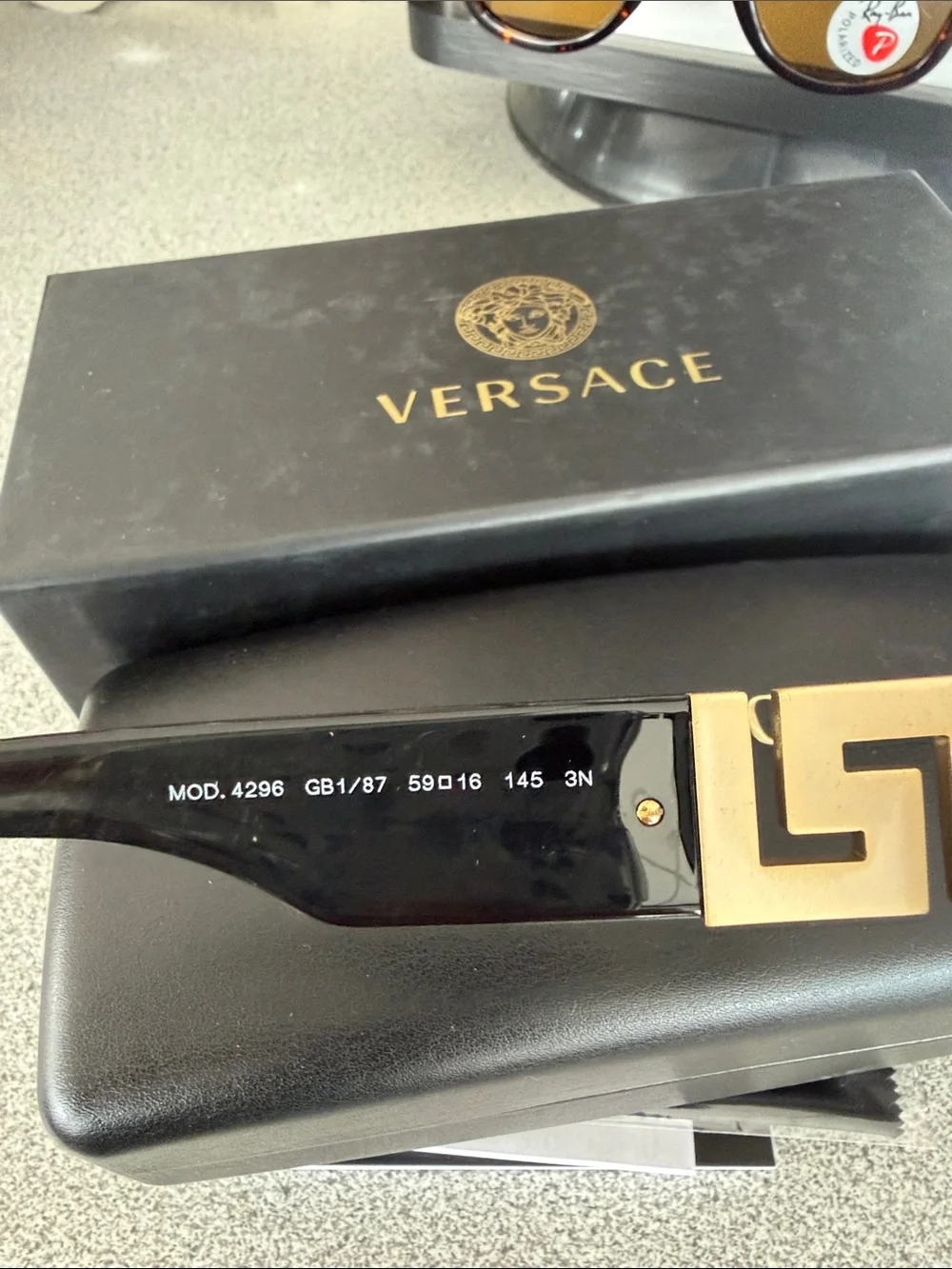 Versace Black Men's Sunglasses with Dark Lenses